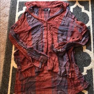 BDG Plaid side split flannel